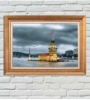 Altın Varaklı Paspartulu Çerçeveli Tablo sd633