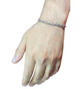 ENCİLİ SİLVER 925 Ayar Gümüş Kral Zinciri Oval Bileklik