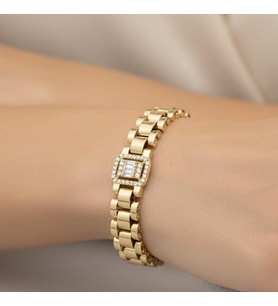 STİL İNCİSİ/XUPING JEWELRY FİYONK ZİRKON TAŞLI BİLEKLİK (Altın)