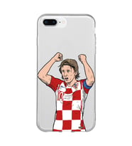 Iphone 7 Plus ve 8 Plus Uyumlu Luka Modric Tasarımlı Şeffaf Telefon Kılıfı