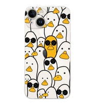 Apple iPhone 14 Plus Uyumlu Kamera Korumalı Tıpalı Kapak Duck Tasarımlı ŞeffafKılıf