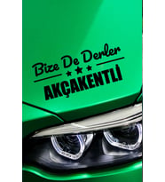 Kırşehir Akçakent Siyah Araç Sticker  Kırşehir Bize De Derler  Akçakentli 40x15 cm Oto Sticker