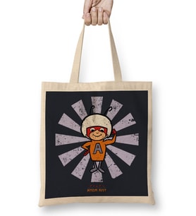 Atom Ant Retro Japanese Bez Çanta Uzun Saplı