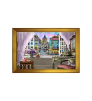 Manzara Temalı Kanvas Tablo 80 x 110 cm Gold Çerçeve