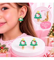 Sevimli Kedi Hello Kittyyy Desenli Kız Çocuk Klipsli Küpe Deliksiz Kulak İçin Küpe