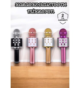 Şarjlı ve Uzun Pil Ömürlü Karaoke Mikrofon USB Bellek Destekli Profesyonel Ses
