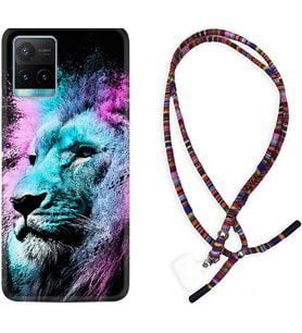 Vivo Y11S Y21S Y20 Y20S Y70 Kılıf Boyun Asklı Rasta Silikon Pink Blue Leon 1603