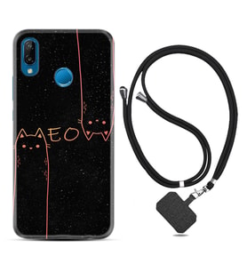 Huawei P20 Lite Mate 10 20 Lite Pro P40 Lite KılıfBoyun Askılı Silikon Meow 1657