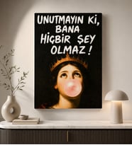 BK Gift Vintage Klasik Sanat Esprili Sözlü Dekoratif Kanvas Tablo - 36