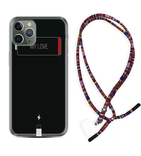 Apple iPhone 11 12 13 14 Pro Max Kılıf Boyun Asklı Rasta Silikon My Love 1402