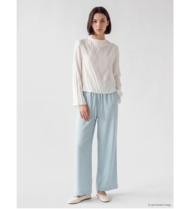 LCW Modest Mavi Beli Lastikli Geniş Paça Kadın Pantolon