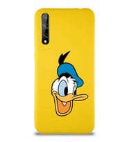 Huawei Y8P Soft Premier Kapak Donald Duck-A Tasarımlı Silikon Kılıf - Sarı (Şeffaf)