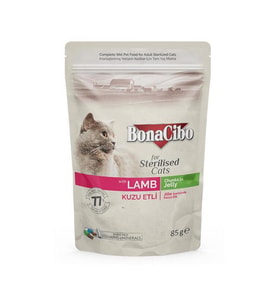 Bonacibo Pouch Kuzu Etli Kısır Kedi Konservesi 85 gr