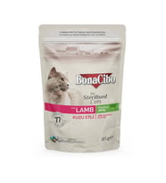 Bonacibo Pouch Kuzu Etli Kısır Kedi Konservesi 85 gr