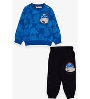 Breeze Erkek Çocuk Eşofman Takımı Dinozor Baskılı 1-4 Yaş, Saks Mavisi
