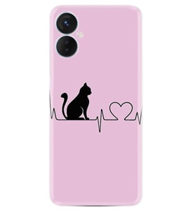 Tecno Spark 9T Kılıf Resimli Desenli Baskılı Silikon Pink Cat Heart 1303
