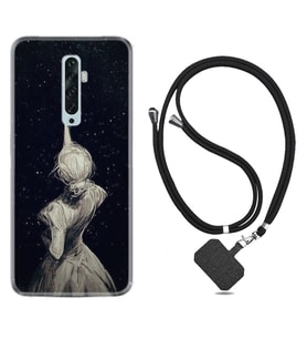 Oppo Reno 2Z 4 Lite 4 Pro 5 6 7 A31 Kılıf Boyun Askılı Silikon Star Woman 1332