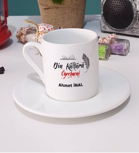 Din Kültürü Öğretmeni Türk Kahvesi Fincanı Beyaz