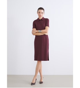 LCWAIKIKI Classic Bordo Polo Yaka A Kesim Modal Karışımlı Elbise