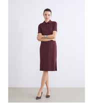 LCWAIKIKI Classic Bordo Polo Yaka A Kesim Modal Karışımlı Elbise