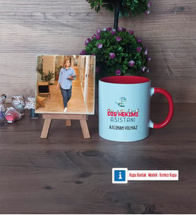 Diş Hekimi Asistanı Fotoğraflı Dekoratif Taş, Kupa Bardak Beyaz Hediye Diş Hekimi Asistanına Hediye (Model 2)