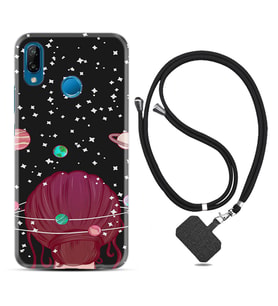 Huawei P20 Lite Mate 10 20 Lite Pro P40 Lite KılıfBoyun Askılı Silikon Space Woman 1311