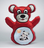 BK Gift Sevimli Pandalar Tasarımlı Kırmızı Ayıcık Yastık-4