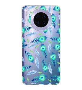 PrintiFy Huawei Mate 30 ile Uyumlu 1mm Slim Fit Nazar Boncuğu 3 Baskılı Şeffaf  Kılıf