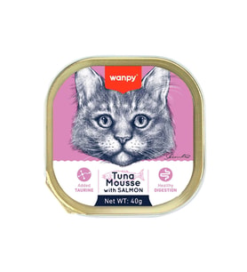 Wanpy Kedi 40g Ton Balıklı & Somonlu Alutray Yaş Mama