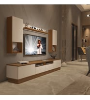 Decoraktiv Trendstyle 5220DAS Slm Tv Ünitesi Tv Sehpası - Ceviz Beyaz (Beyaz - Kahverengi)