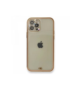 Newface Apple iPhone 12 Pro Kılıf Liva Taşlı Silikon - Pembe