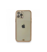 Newface Apple iPhone 12 Pro Kılıf Liva Taşlı Silikon - Pembe