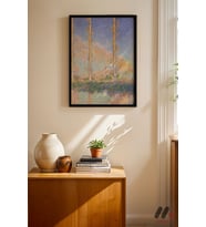 Claude Monet Kavaklar, Siyah Çerçeveli Duvar Tablosu - Sanatsever Hediyesi