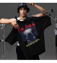 Korku Seansı Dijital Baskılı Unisex Tshirt, Günlük Kullanıma Uygun Pamuklu Regular Tshirt (Siyah)