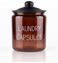 Lexroo Laundry Capsules Yazılı 3900 ml Amber Cam Kapsül Kavanozu