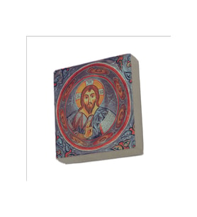 Kapadokya Göreme Karanlık Kilise Freski - Pantokrator İsa Mesih Baskılı Taş Magnet 5X5