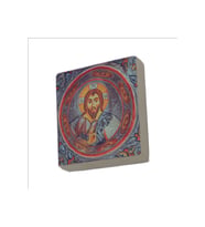 Kapadokya Göreme Karanlık Kilise Freski - Pantokrator İsa Mesih Baskılı Taş Magnet 5X5