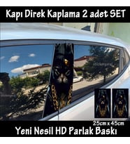 rapçi kolyelı kedi folyo - 2kapı için 2adet sticker kaplama - tuning modifiye