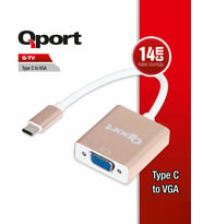 QPORT Q-TV 0.15metre Type-C & Vga Dişi Çevirici Adaptör 1080p