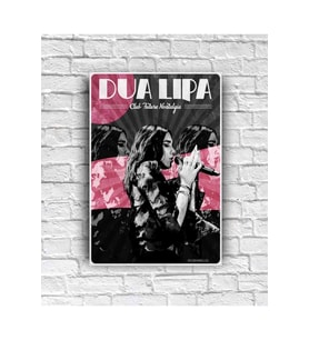 Dua Lipa Poster duvar süsü dekor Kapı Süsü Konsept Dekor Ahşap Tablo (19x28 cm)