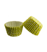 Cupcake Kalıbı Pet Kapsül Kek Kalıbı 48X34 MM (100 Adet)  Puantiyeli  Sarı