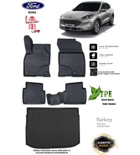 Ford Kuga 2025 Araca Özel 3D Paspas Ve 3D Bagaj Havuzu