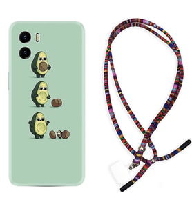 Vivo Y15S Y32 Y33S Y51 Y53S Kılıf Boyun Asklı Rasta Silikon Avokadolar1352