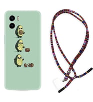 Vivo Y15S Y32 Y33S Y51 Y53S Kılıf Boyun Asklı Rasta Silikon Avokadolar1352