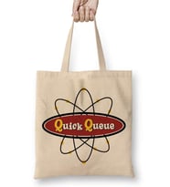 Atomic Symbol Quck Queue Logo Bez Çanta Uzun Saplı
