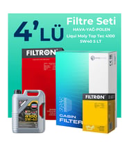 Filtron Renault Kadjar 1.2 Benzin TCe Filtre Bakım Seti Liqui Moly Motor Yağlı (2015-2018) 4 Lü