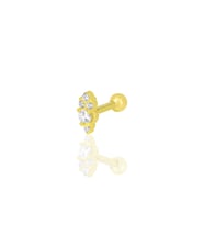 Gümüş altın yaldızlı zirkon taşlı Tragus helix Piercing küpe