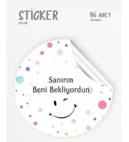 Sticker Paketleme Etiketi 3x3 Cm 96 Adet Sanırım beni bekliyordun