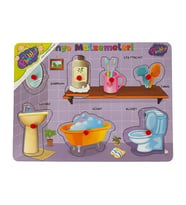 Playwood Ahşap Tutmalı Eğitici Puzzle Banyo Malzemeleri ONY296