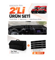 CİTROEN JUMPER (2006-2024) Uyumlu Torpido Örtüsü + Tay Tüyü Bagaj Çantası + Sticker Seti - Siyah